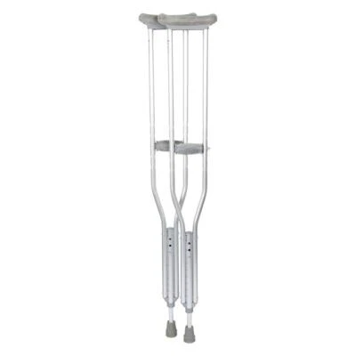 Muletas de alumínio, adulto, alto, 5' 10"–6' 6" – par de leve, altura - Imagem 1 de 4