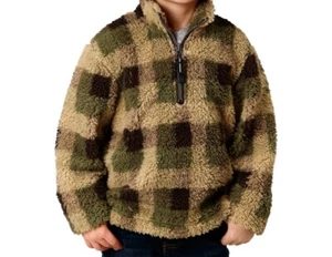 Roper Western Jacket Boys Polar Checker Green 03-397-0250-6170 GR - Picture 1 of 2