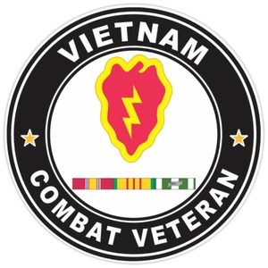 25th Infantry Division Vietnam Service Combat Veteran Bumper Sticker Decal 5" - Picture 1 of 3