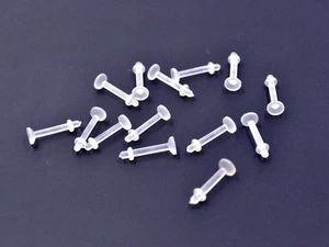 1-4 PCS 14G RETAINER LABRET CLEAR BIO FLEX LIP EAR TRAGUS O RING HIDE PIERCINGS - Picture 1 of 4