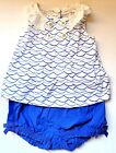 Gymboree By the Seashore 3-6 mo Bloomer top Set Waves  outfit Retail NWT