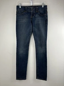 Guess Jeans Daredevil Skinny Size 26 Womens Low Rise Dark Wash Blue Denim - Picture 1 of 12