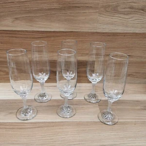 6 Sektflöten Vintage gedrehter Stiel Klarglas - Bild 1 von 8