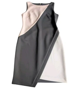 Tommy Hilfiger Colorblock Dress Size 12 Black White Pink Sheath Style - Picture 1 of 21