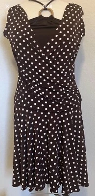 New BCX Sz Medium brown white polka-dot tank dress NWT F75 - Image 1 of 4