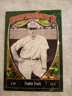 2013 FRANK FRISCH PANINI COOPERSTOWN #15 GREEN CRYSTAL SP CARD NEW YORK HOF PWE - Image 1 of 2