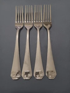 4 Cambridge Stainless Steel Salad Forks WOODLODGE Wood Lodge Bear Satin 7" Dsctd - Picture 1 of 4