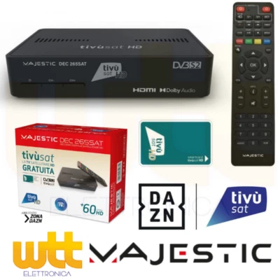 Decoder satellitare ricevitore tivusat hd con tessera scheda card tvsat inclusa - Immagine 1 di 4
