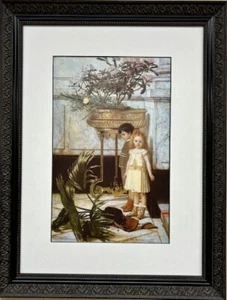 Jan Verhas "The Broken Flower Pot"  Custom Framed Victorian Children's Art - Picture 1 of 3