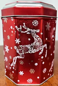 2024 Aldi Rare Holiday Music Box Christmas Cookie Tin Red Winter Wonderland - Picture 1 of 6