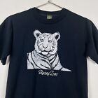 T-shirt vintage Racine Zoo tigre de Sibérie noir XS Russell années 80