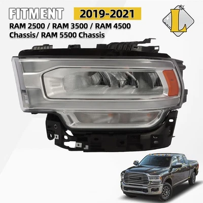 For 2019 2020 2021 Ram 2500 3500 Headlight Full LED w/ Reflector Type Left Side Foto 1 de 4