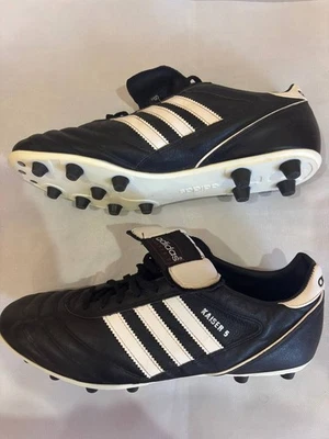 Scarpe tacchetti calcio Adidas Kaiser 5 nere bianche da uomo taglia 11,5 Germania in pelle - Immagine 1 di 4