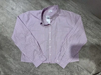 Abercrombie Kids Long Sleeve Button Up Dress Shirt Pink Cotton Pockets 11/12 - Image 1 of 4