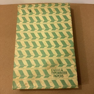 Vtg Eagle A Typewriter paper Trojan Bond Rad. White Cockle 25% Cotton box opened - Picture 1 of 6