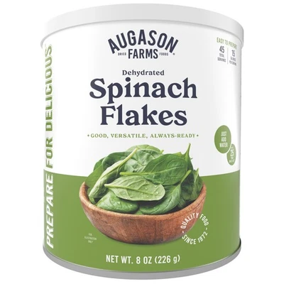 Augason Farms Dehydrated Spinach Flakes 8 oz No.10 Can