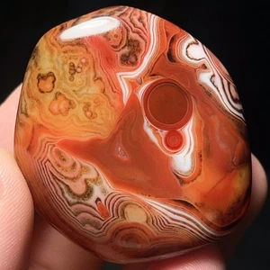 TOP 74G Polished Silk Banded Lace Agate Crystal Stone Madagascar L6412 - Picture 1 of 11