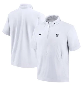 Nike weiße Penn State Nittany Lions Sideline Coach Kurzarm Half-Zip Jacke - Bild 1 von 12