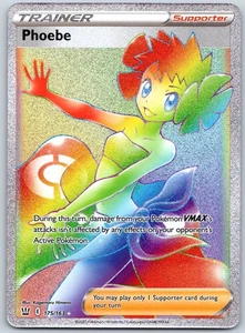 Phoebe (Secret) 175/163 SWSH05: Battle Styles - English Secret Rare NM Holo - Picture 1 of 2