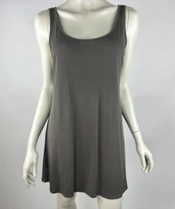 Eileen Fisher Seide Jersey Tunika Tank Damen L Fehler* ärmellos U-Ausschnitt Stretch - Bild 1 von 12