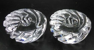 Orrefors Crystal candle holders set of 2 swirling pattern - Picture 1 of 3