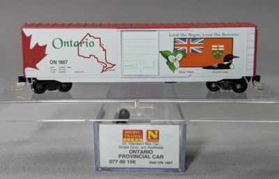 N Scale Micro Trains # 07700156  ONTARIO PROVINCIAL CAR   50' Box Car   ON 1867 - Image 1 of 4