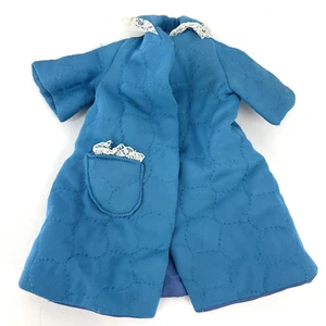 Abrigo acolchado vintage clon moda muñeca chaqueta azul encaje ribete abuela - Imagen 1 de 11