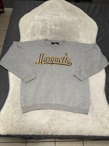 Felpa uomo vintage anni 90 Marquette University a quadri Spellout grande sabbia galt - Foto 1 di 9