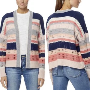 360 Cashmere gestreifter mehrfarbiger Pullover Strickjacke Gr. Small - Bild 1 von 9