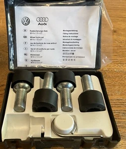 VW Genuine Wheel Lock Bolt Set OEM Volkswagen Accessory 1K0698139A 521 READ - Picture 1 of 5