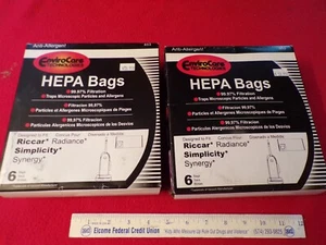 12 Envirocare 853 HEPA Vacuum Bags Riccar RADIANCE SIMPLICITY SYNERGY - Picture 1 of 2