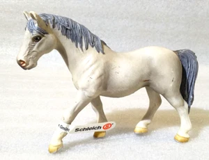 GRAY STALLION HORSE ✱ Rare Schleich Pvc Brown & Tan ~ 2005 Retired - Picture 1 of 5