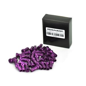 MXCHAMP Aluminum Colored  Nipples Kit(36pcs) for Rear Dirt Bike Wheels-8G Purple