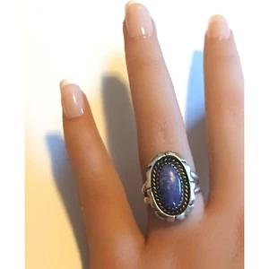 Navajo Native American Signed Sterling Charoite Ring sz 6.5 (1344) - Picture 1 of 4