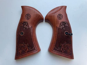 New Premium wood Grips Decorate for S&W N FRAME ROUND BUTT Revolve#Opened - Picture 1 of 8