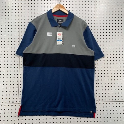 NEW VTG Y2K Ecko Polo Shirt Mens XL Blue Gray Colorblock Rhino Logo NWT  22.5x30 - Image 1 of 4