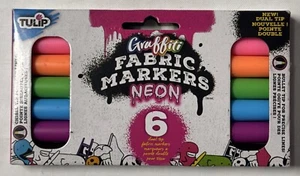 Tulip, Graffiti Fabric Markers, Neon, 6 Pack - Picture 1 of 2