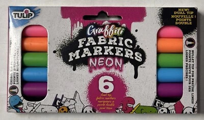 Marcadores de tela de graffiti de tulipán, neón, paquete de 6 Foto 1 de 2