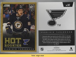 2013-14 Score Hot Rookies Gold Vladimir Tarasenko #647 Rookie RC