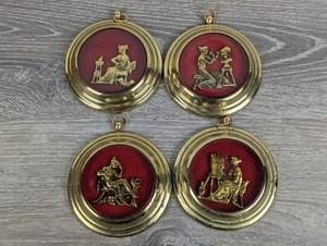 Set of 4 - International Silver Company - Brass Wall Hangings - Vintage - Picture 1 of 7
