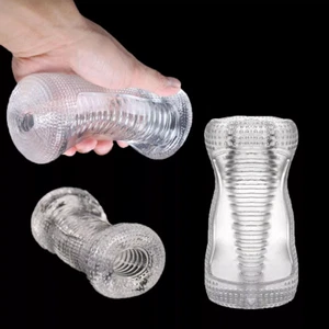 Clear Jelly Male Masturbator Sleeve Stroker Pocket Pussy Stroker Sex Toy for Men - Picture 1 of 13