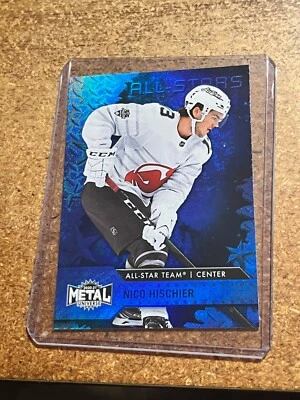 2020-21 UD Sky Box Metal Universe Blue Spectrum # 193 Nico Hischier All-Star  - Image 1 of 2