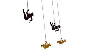 Climbing man CHOCO/GOLD wall art x 4 pcs !. Bigger. Heavier. Exclusive! POS # 3 - Picture 1 of 1