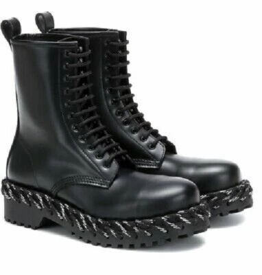 Balenciaga BOTAS DE RENDA DE COURO COMBATE TAMANHO 36 US$ 1295 Autênticas NOVAS - Imagem 1 de 4