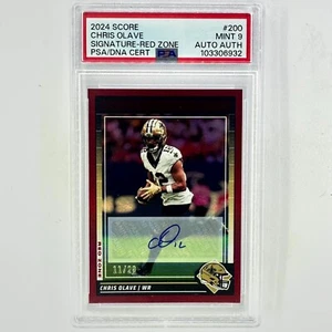 ¡Autógrafo de Chris Olave! 2024 Puntuación #200 Rojo/20! PSA 9 - Imagen 1 de 3