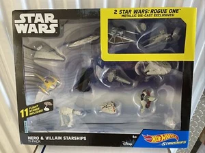 Hot Wheels Star Wars Raumschiffe Hero & Villain 11er Pack Slave I Millenium Falcon - Bild 1 von 12