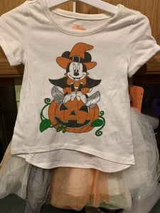 Completo Halloween Disney top e gonna in tulle taglia 4T - Foto 1 di 7