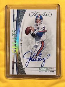 JOHN ELWAY 2022 Panini Flawless Silver Parallel Greats AUTO Card # 04/15 BRONCOS
