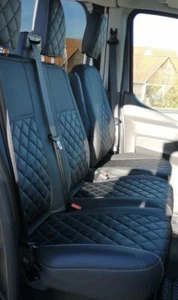 Sitzbezüge nach Maß Kunstleder Schwarz Rautenmuster passend für Iveco Daily IV - Bild 1 von 6