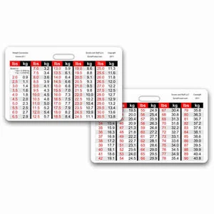 Weight Conversion Chart Pedi Range Horz Badge ID Card Pocket Paramedic Nurse EMT - Picture 1 of 1